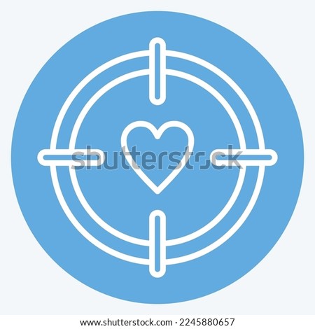 Icon Target. related to Valentine's Day symbol. blue eyes style. simple design editable. simple illustration
