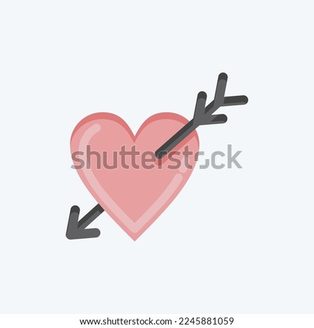 Icon Heart with Arrow. related to Valentine's Day symbol. flat style. simple design editable. simple illustration