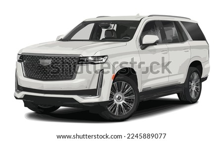 Black SUV Offroad 3d car Cadillac escalade Modern off road Famous world brand vehicles produced  United States America automobile manufacturer art design vector isolated white background Royalty-Free Stock Photo #2245889077