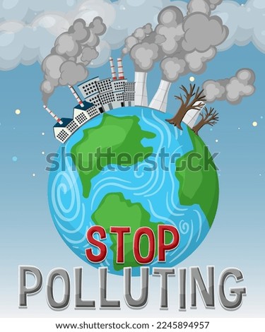 Stop pollution banner vector concept illustration