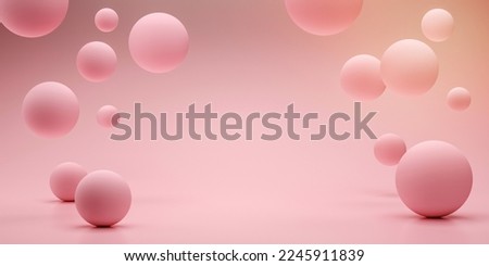 Floating spheres 3d rendering empty space for product show Royalty-Free Stock Photo #2245911839
