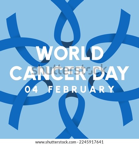 World Cancer Day Background with blue icon on blue background ,for 04 February, Vector illustration EPS 10