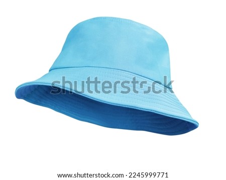 blue bucket hat isolated on white background Royalty-Free Stock Photo #2245999771