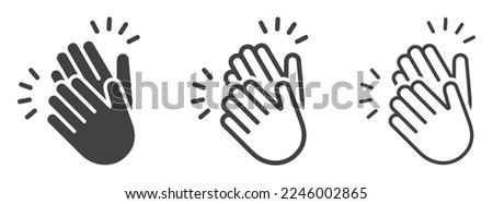 Set of hands clapping icon. Clap symbol, victory gesture, applause. Congratulations, celebration and success. Vector illustration. Royalty-Free Stock Photo #2246002865
