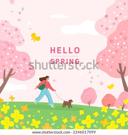 illustration of spring background. Vector illustration
 Royalty-Free Stock Photo #2246017099