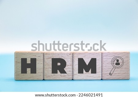 hrm concept with wooden cube blocks. single word Royalty-Free Stock Photo #2246021491