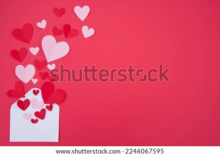 love letter valentine concept - love hearts with love letter for valentines day.