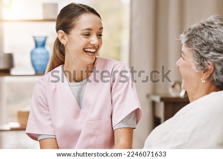 Nurse, woman and nursing home support, help and kindness for medical homecare service. Happy healthcare caregiver, trust and empathy for senior, elderly and retirement patient in rehabilitation house Royalty-Free Stock Photo #2246071633