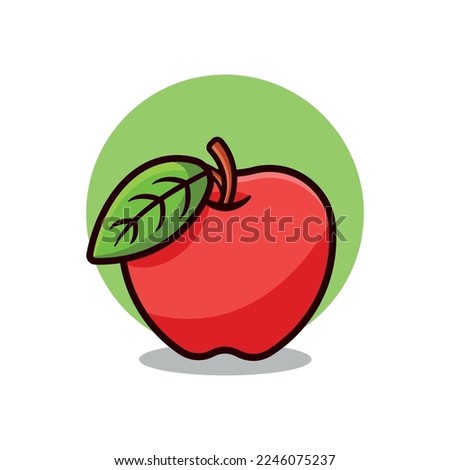 Apple fruit cartoon vector illustration . 