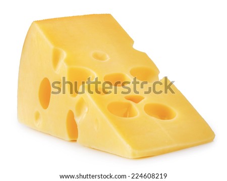 piece of cheese isolated Royalty-Free Stock Photo #224608219