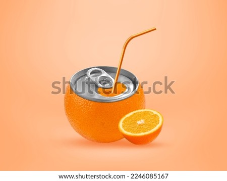 Orange juice creative idea, fitness, health and gym screen.