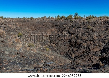 Volcanic Lava Falls in El Malpais National Monument in Grants, New Mexico Southwest United States