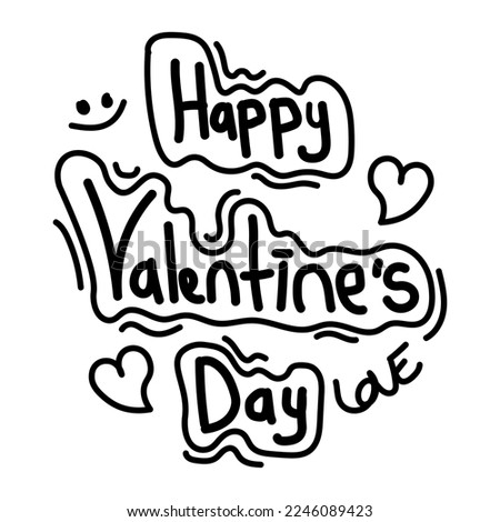 hand drawing valentines day  design vector black and white