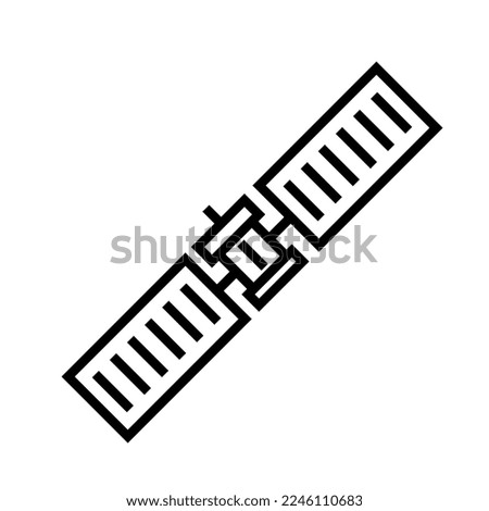 Satellite icon line isolated on white background. Black flat thin icon on modern outline style. Linear symbol and editable stroke. Simple and pixel perfect stroke vector illustration