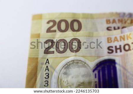 200 Albanian lek bank note. Albanian lek is the national currency of Albania.