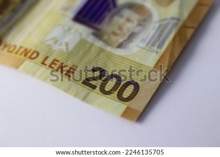 200 Albanian lek bank note. Albanian lek is the national currency of Albania.