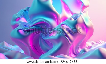 Holographic foil iridescent  painting art of pastel color background