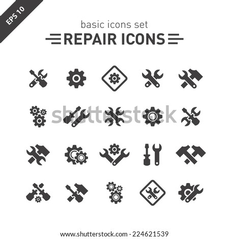 Repair icons set. Royalty-Free Stock Photo #224621539
