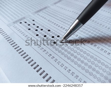 omr.exam, entrance exam, NTA, national testing agency.Man is filling OMR sheet handing with pen.
Optical Mark Recognition, defocused image and contains noise for texture. Royalty-Free Stock Photo #2246248357