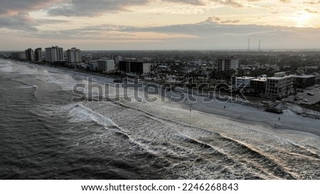This is a clear view of Jacksonville Beach with all the buildings on the seashore at the afternoon.