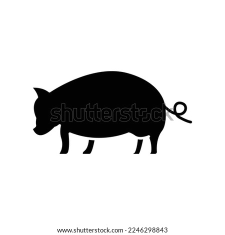 Pig icon illustration. icon related to farm animal. glyph icon style. Simple vector design editable
