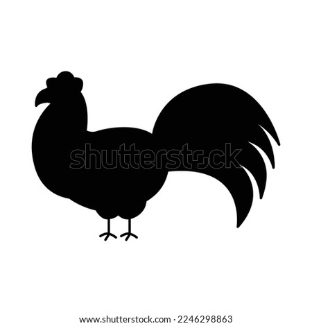 Chicken icon illustration. icon related to farm animal. Silhouette style. Simple vector design editable