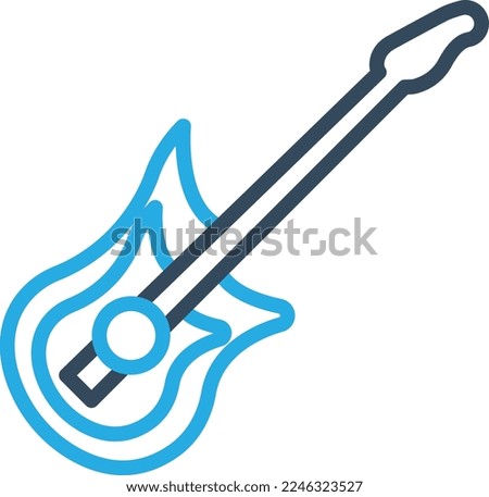 Singing guitar Vector Icon which is suitable for commercial work and easily modify or edit it
