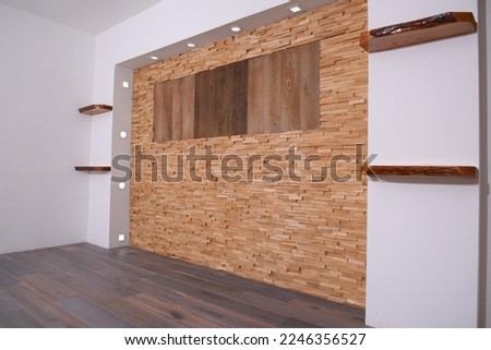 Wooden structure from small wooden picies as textured background