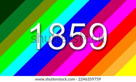 1859 colorful rainbow background year number