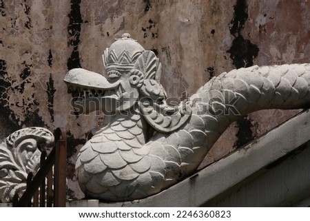 dragon carved in stone, Java island, Indonesia