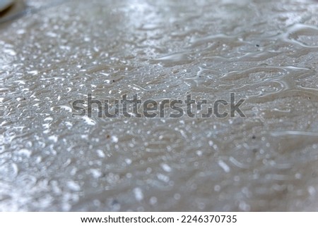 rainwater dew on the tiles of the house