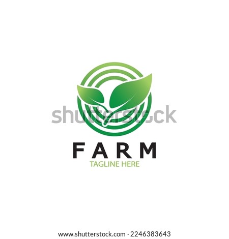 Farm  agriculture organic  logo design illustration of agriculture business, crop field, pasture, milk, Design Concept, Creative Symbol, Icon,Template