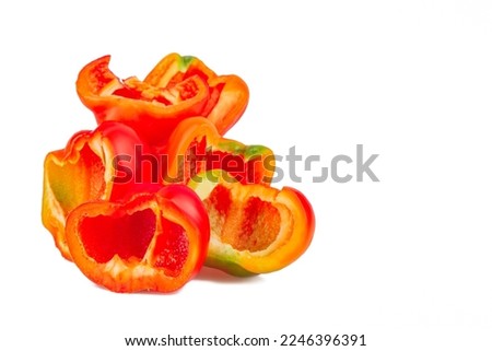 Paprika. Red pepper. Isolated on white background. Sweet red pepper. With clipped path. Full depth of field