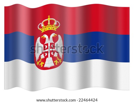Serbia national flag. Illustration on white background