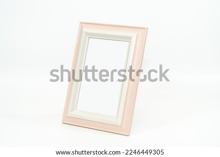 pink photo frame on white background