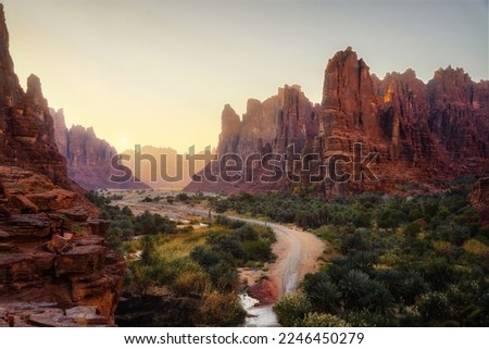 Wadi al Disah Canyon in Saudi Arabia taken in January 2022 Royalty-Free Stock Photo #2246450279