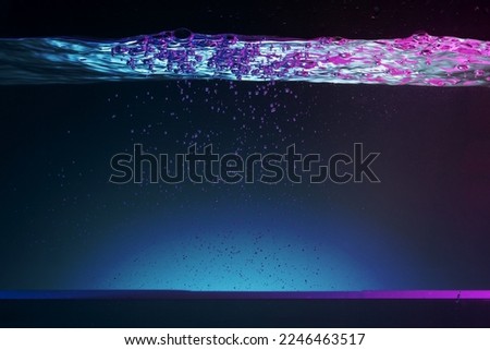 Turquoise water background with bubbles