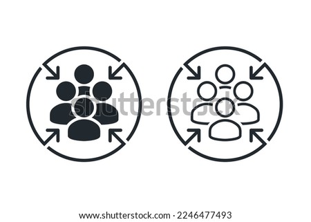 Assembly point. Gathering location. Vector illustration Royalty-Free Stock Photo #2246477493