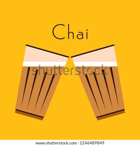 Indian hot drink vector. Indian chai icon. Chai is Indian drink. 