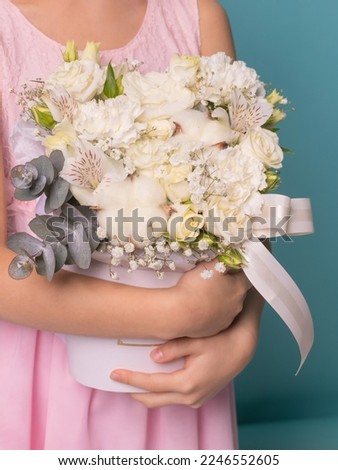 Close-up colorful spring bouquet with many different flowers jelly