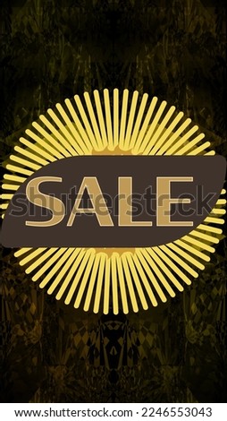 An abstract golden texture sale sign background image.