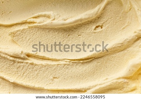 homemade vanilla and banana ice cream texture, top view