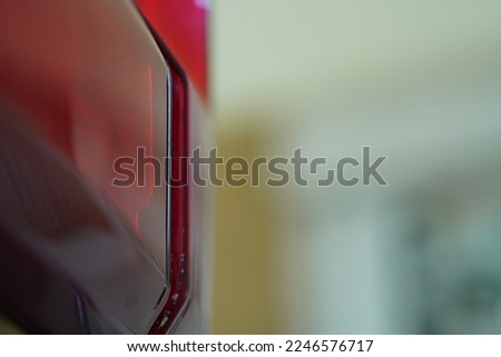 Car tail light and blur background with blank space for work