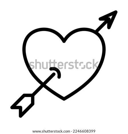 Valentine icons, bold line style. Valentines day signs and love symbols