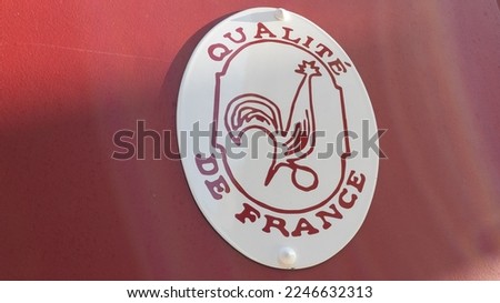 quality from France text french sign means qualite de France store stickers facade shop