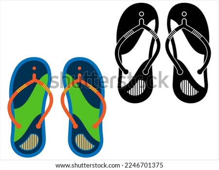 Beach Slipper, Footwear, Sauna, Spa, Slipper Icon Vector Art Illustration