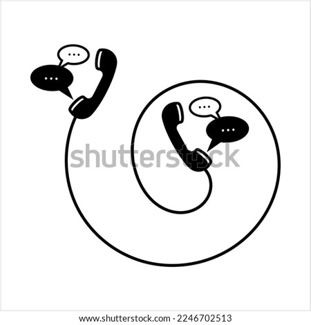 Telephone Receiver Chatting Icon Vector Art Illustration