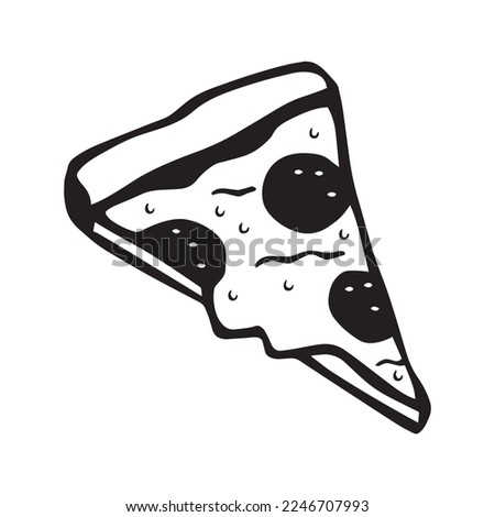 Modern Pizza Icon . Hand Drawn Pizza Vector illustration  Royalty-Free Stock Photo #2246707993
