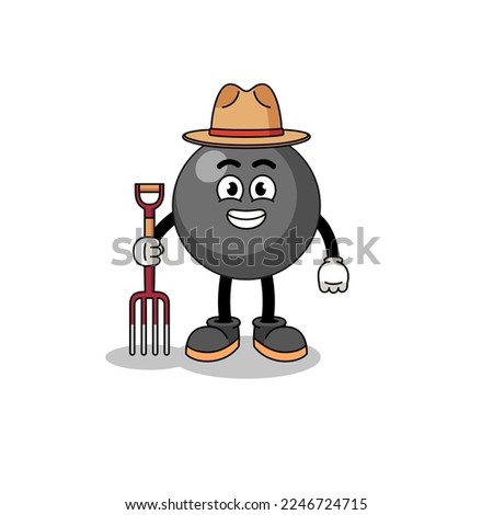 Cartoon mascot of dot symbol farmer , character design