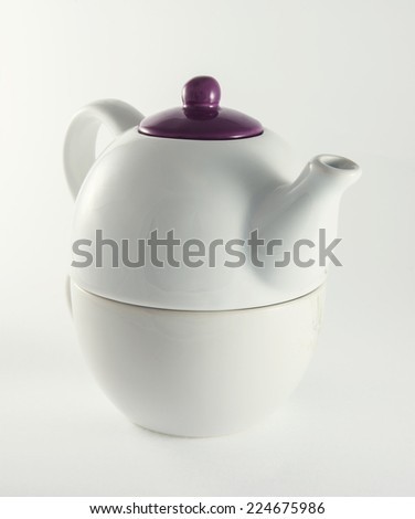 Beautiful ceramic teapot on a white background.